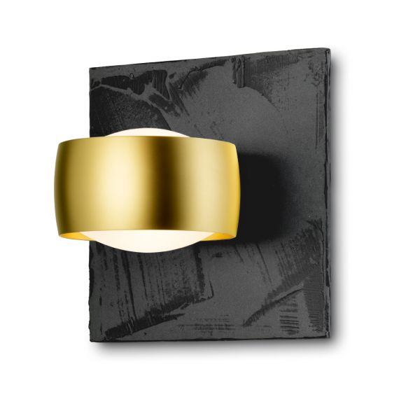 Grace Unlimited LED wall sconce, Slate Structure / Gold matt