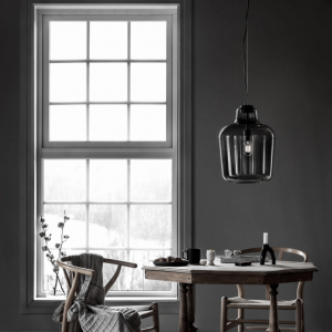 Say my name pendant light, smoked grey shiny