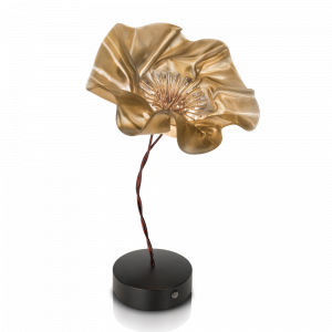 La Fleur Battery table lamp, velvet (gold)