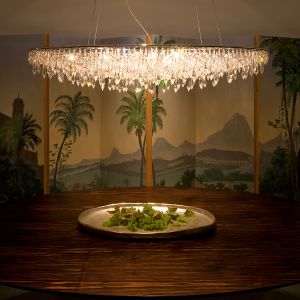 Crystal Rain pendant light, oval