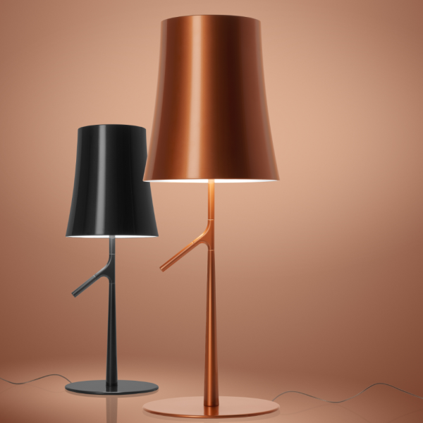 Birdie Table lamp ON/ OFF, copper/ medium, graphite/ small
