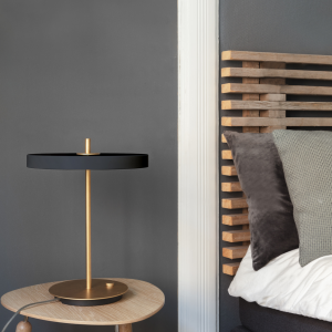 Asteria LED Table Lamp, anthracite gray/brass