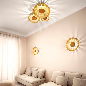 Loto Ceiling/Wall Light, gold leaf